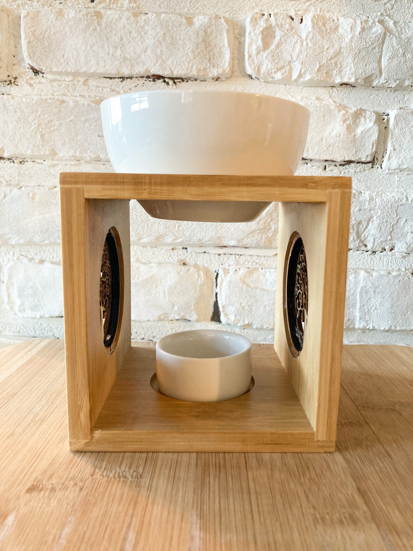 Bamboo and Ceramic Wax Melter