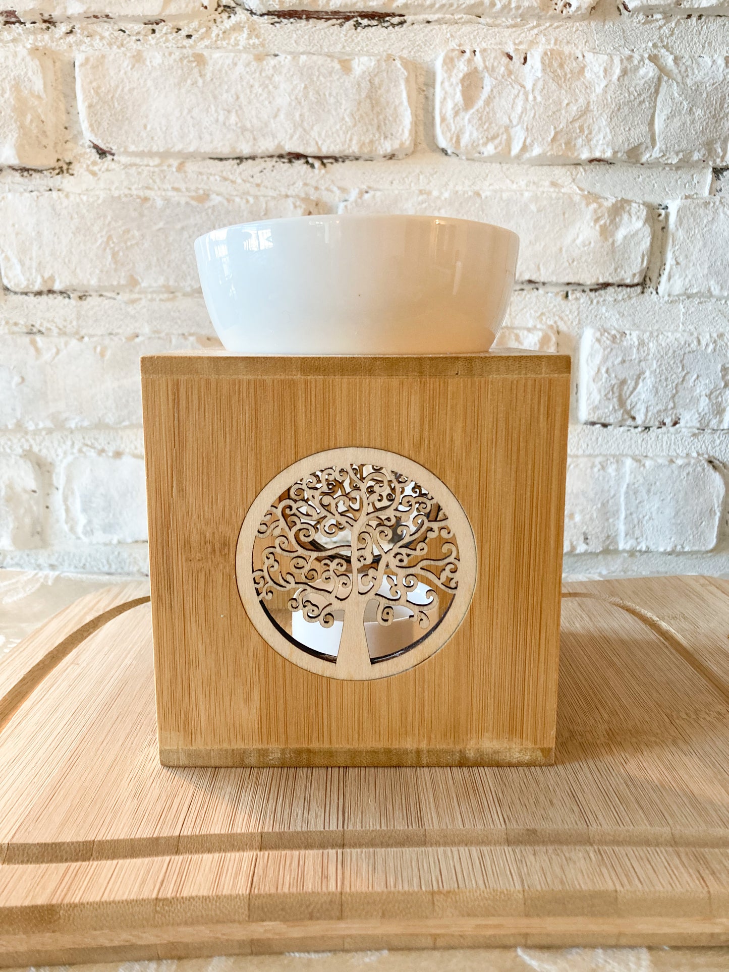 Bamboo and Ceramic Wax Melter